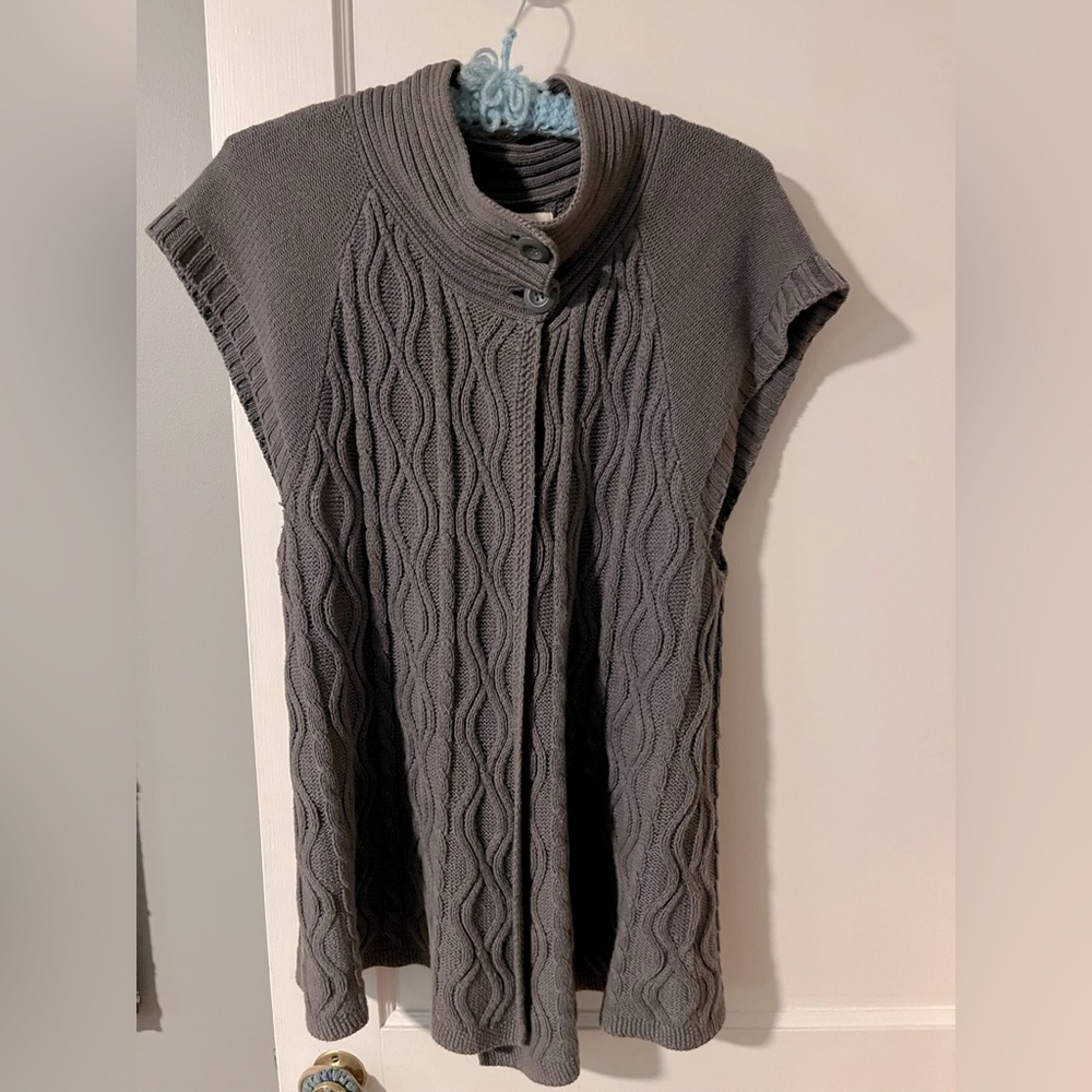 Women’s grey XL cardigan sweater vest by Sonoma